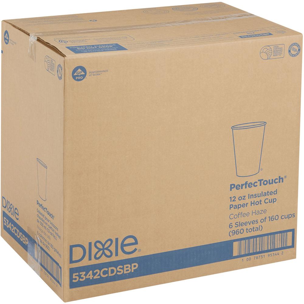 Dixie PerfecTouch Insulated Paper Hot Coffee Cups by GP Pro - 160 - 12 fl oz - 960 / Carton - Assorted - Paper - Coffee, Hot Drink. Picture 9