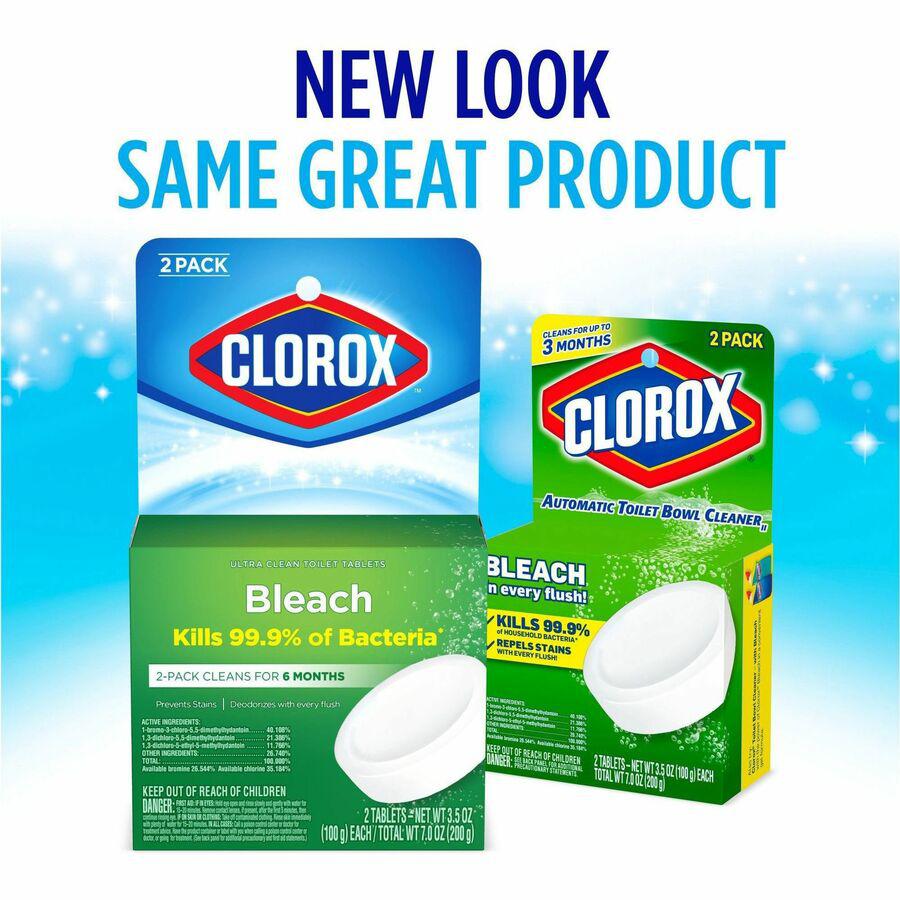 Clorox Ultra Clean Toilet Tablets Bleach - For Toilet Bowl - 3.50 oz (0.22 lb) - 2 / Pack - 1 Each - Deodorize - White. Picture 18