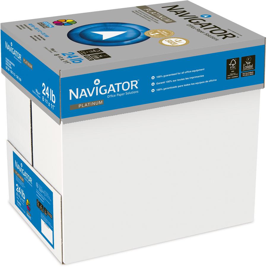 Navigator Platinum Digital Copy & Multipurpose Paper - Bright White - 99 Brightness - 96% Opacity - Letter - 8 1/2" x 11" - 24 lb Basis Weight - Extra Smooth - 5000 / Carton - Jam-free. Picture 4