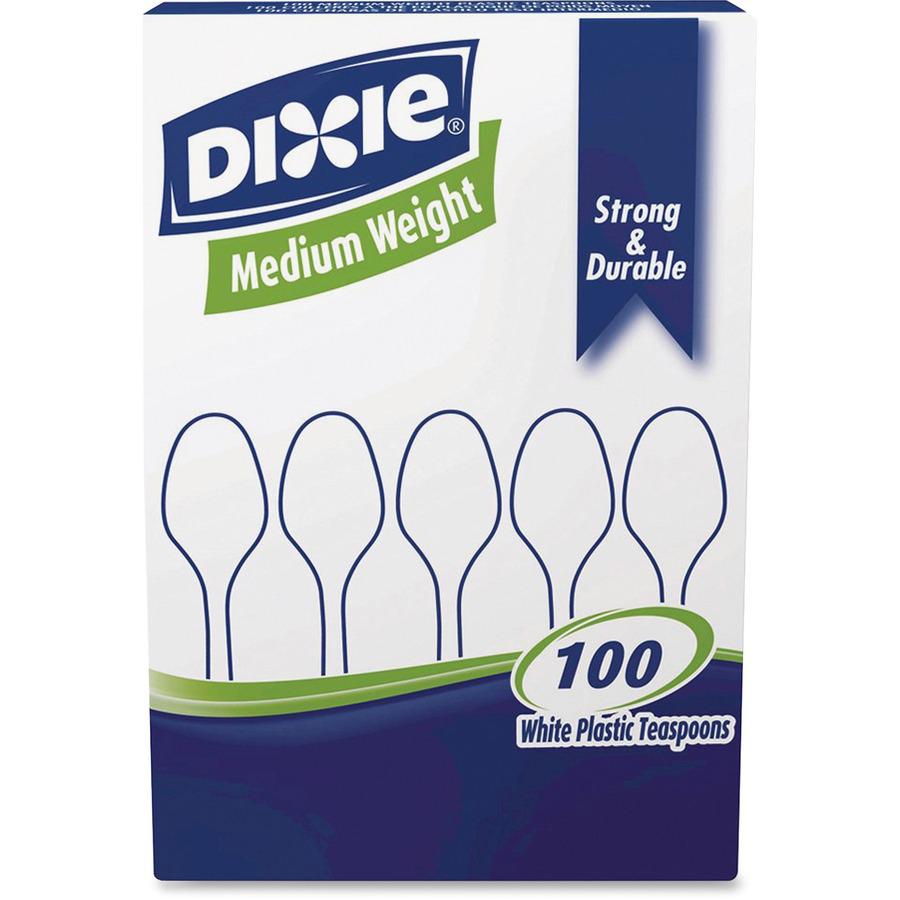 Dixie Medium-weight Disposable Teaspoon Grab-N-Go by GP Pro - 100 / Box - 10/Carton - Teaspoon - 1000 x Teaspoon - White. Picture 3