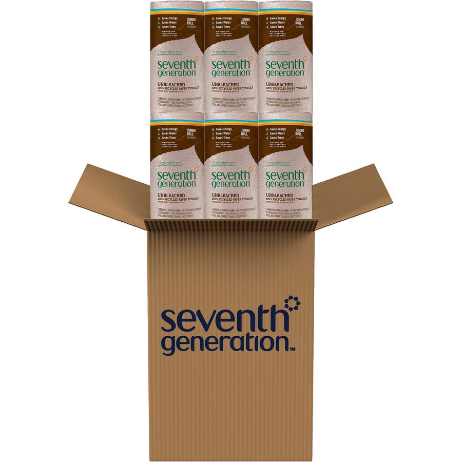 Seventh Generation 100% Recycled Paper Towels - 2 Ply - 11" x 9" - 120 Sheets/Roll - Brown - Paper - 30 / Carton. Picture 4