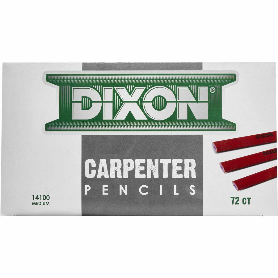 Dixon Economy Flat Carpenter Pencils - Medium Point - Red Lead - 1 Dozen. Picture 2