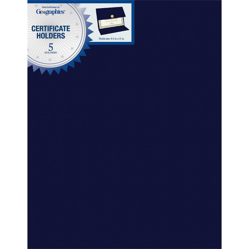 Geographics Recycled Certificate Holder - Navy - 30% Recycled - 5 / Pack. Picture 4