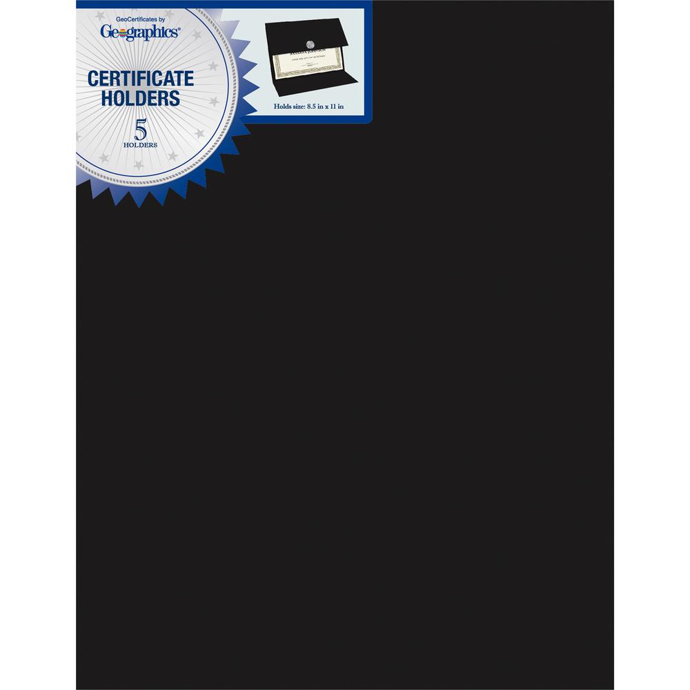 Geographics Recycled Certificate Holder - Black - 30% Recycled - 5 / Pack. Picture 4