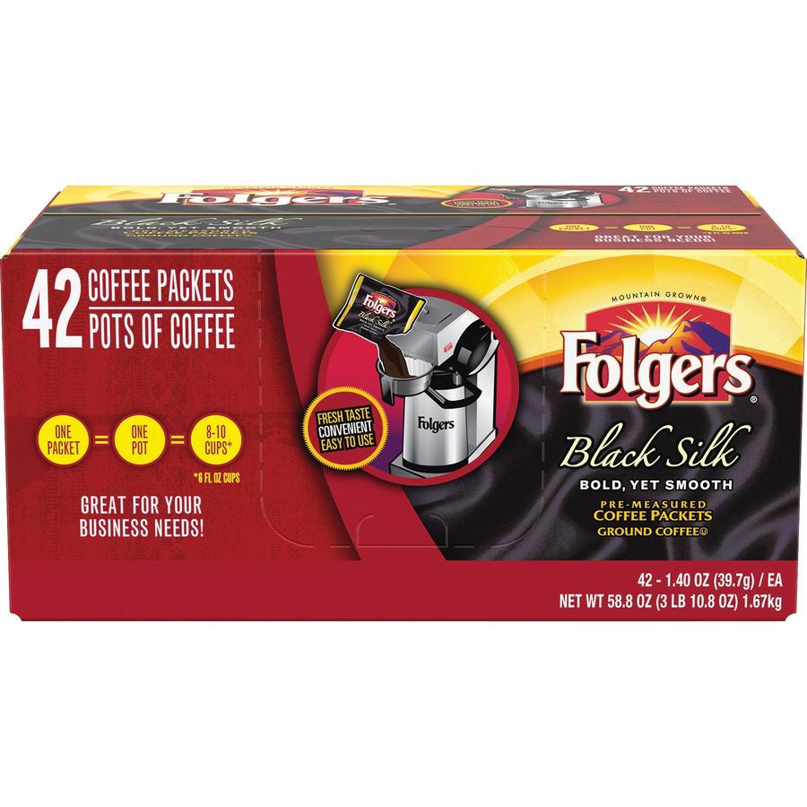 Folgers&reg; Ground Black Silk Coffee - Dark - 1.4 oz - 42 / Carton. Picture 14