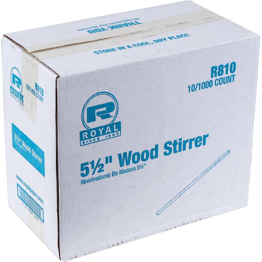 Royal Wood Coffee Stir Sticks - 5.5" Length - Birch Wood - 1000/Box - 10000 / Carton - Natural. Picture 4