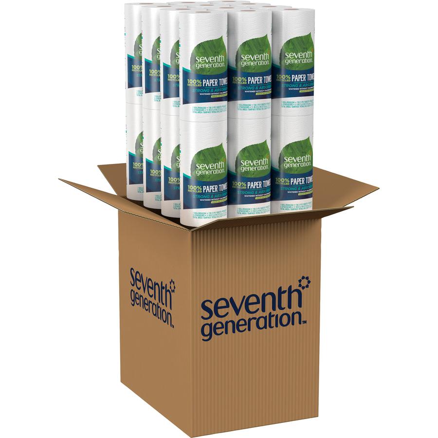 Seventh Generation 100% Recycled Paper Towels - 2 Ply - 156 Sheets/Roll - White - 24 / Carton. Picture 9