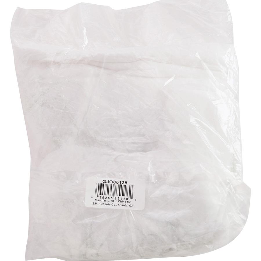 Genuine Joe Beard Cap - Recommended for: Laboratory, Food Processing - White - Breathable, Comfortable - 10 / Carton. Picture 7