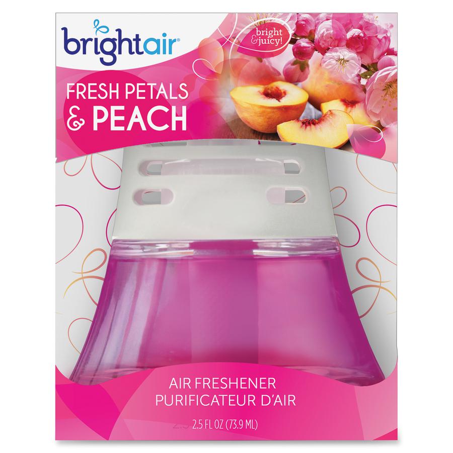 Bright Air Fresh Peach Scented Oil Air Freshener - Oil - 2.5 fl oz (0.1 quart) - Fresh Petals & Peach - 45 Day - 6 / Carton - Long Lasting. Picture 5