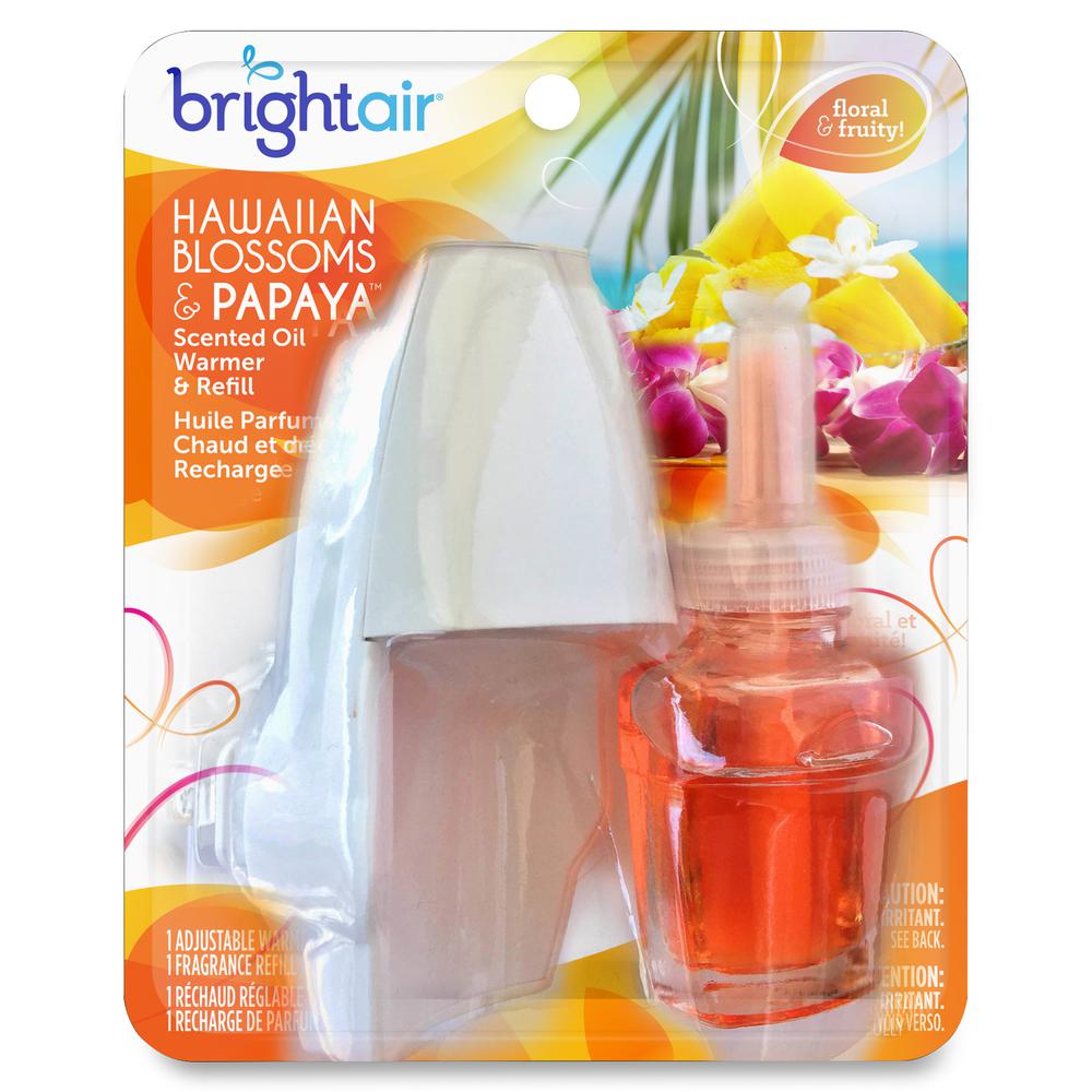 Bright Air Hawaiian Scented Oil Warmer Combo - Oil - 0.7 fl oz (0 quart) - Hawaiian Blossom, Papaya - 45 Day - 8 / Carton - Long Lasting. Picture 3