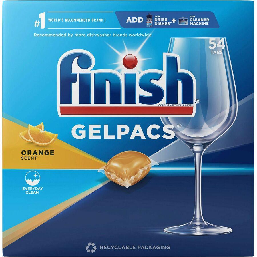 Finish All-n-1 Detergent Gelpacs - 1.3 fl oz (0 quart) - Orange Scent - 54 / Box - 2 / Carton - Orange. Picture 4