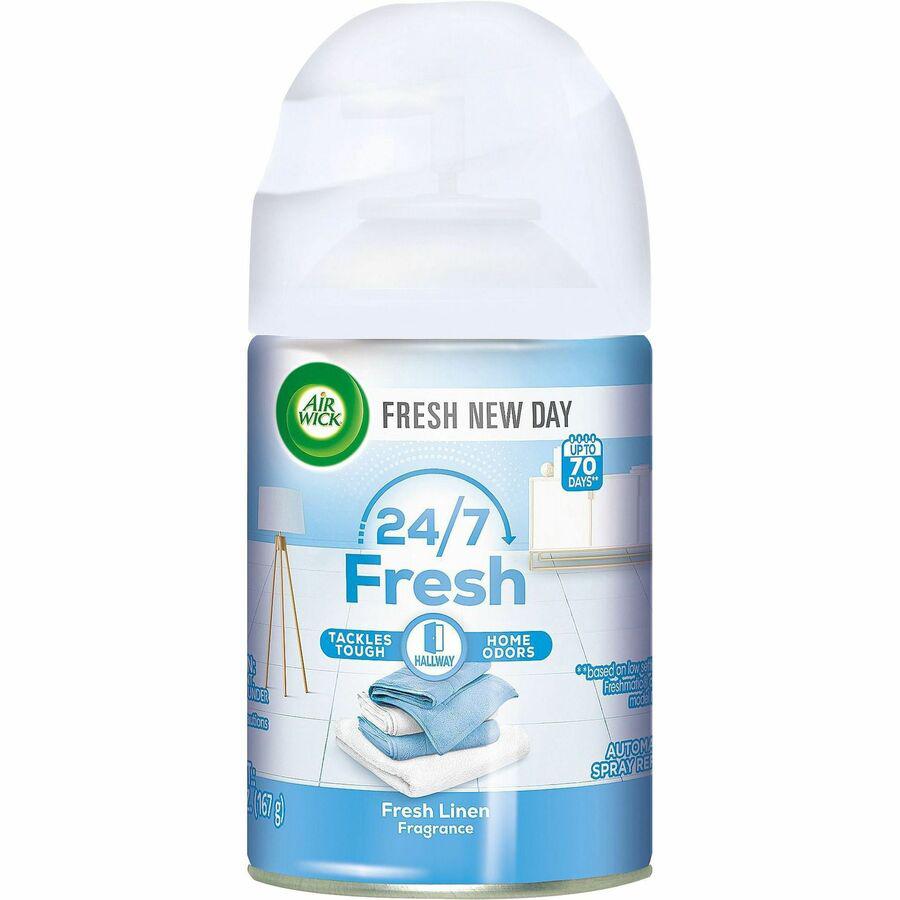 Air Wick Freshmatic Ultra Automatic Spray Refills w/Essential Oils - Spray - 5.90 oz - Fresh Linen - 60 Day - 6 / Carton. Picture 2