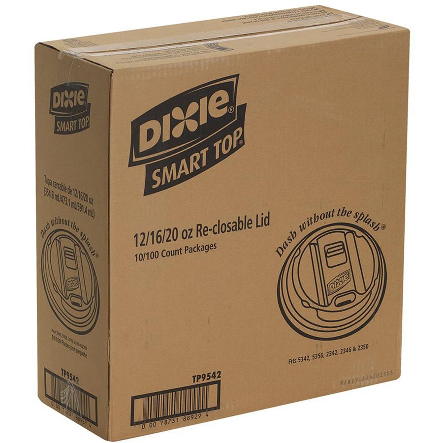 Dixie Large Reclosable Hot Cup Lids by GP Pro - 100 Lids/Pack - 1000 / Carton - White. Picture 5