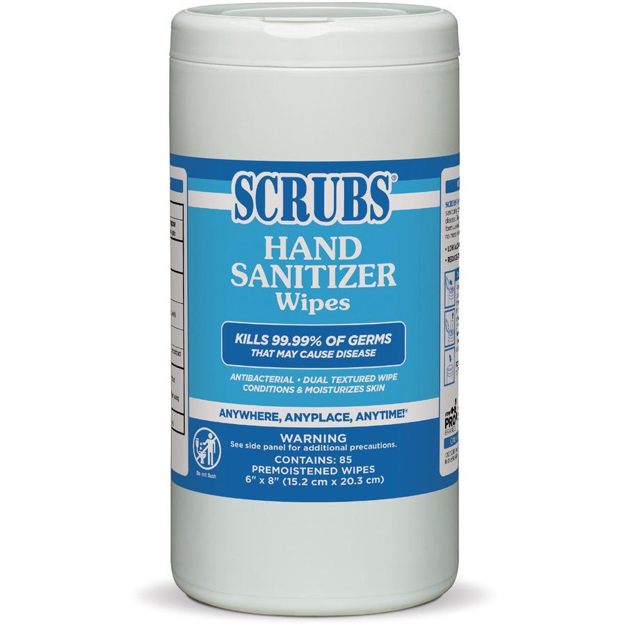 SCRUBS Hand Sanitizer Wipes - Blue, White - 85 Per Canister - 6 / Carton. Picture 3