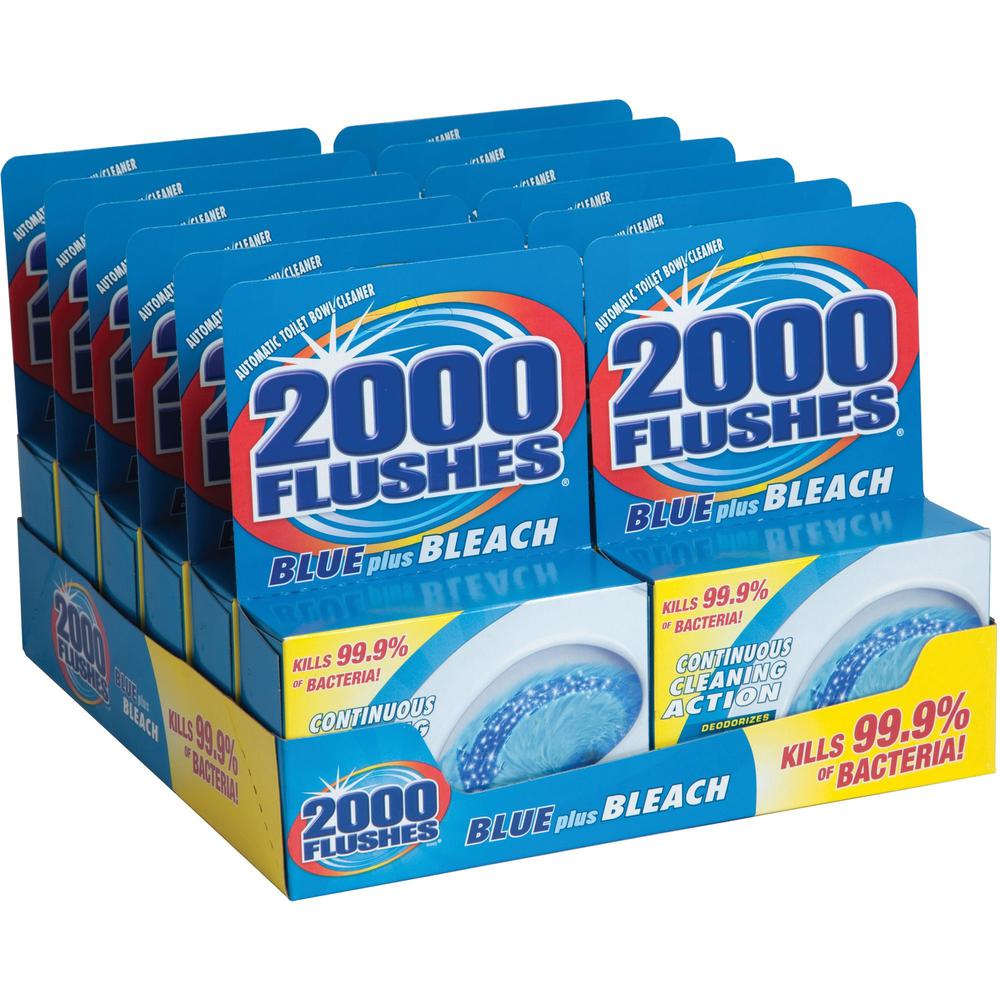 WD-40 2000 Flushes Blue/Bleach Bowl Cleaner Tablets - Concentrate - 3.50 oz (0.22 lb) - 12 / Carton - Antibacterial, Deodorant - Blue. Picture 6