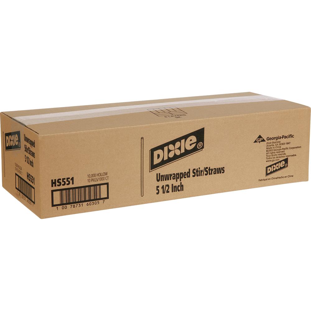 Dixie Plastic Stirrers by GP Pro - 5.50" Length - Plastic - 10000 / Carton - White. Picture 4