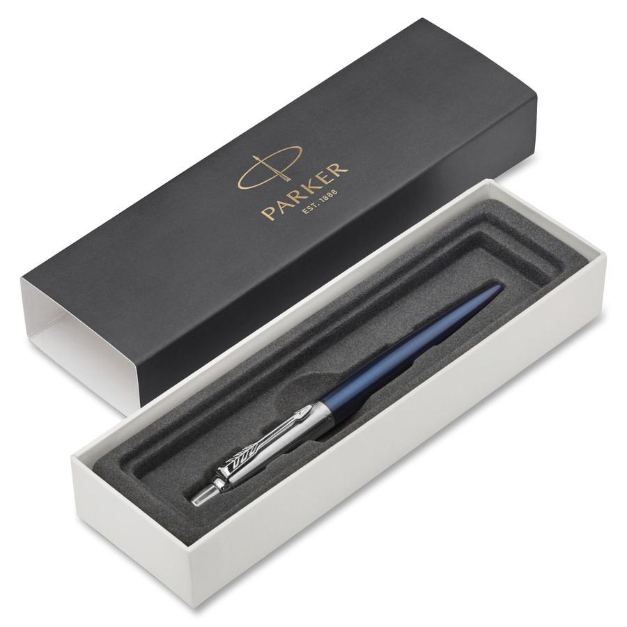 Parker Jotter Ballpoint Pen - Medium Pen Point - Refillable - Blue - Royal Blue Stainless Steel Barrel - 1 Each. Picture 3