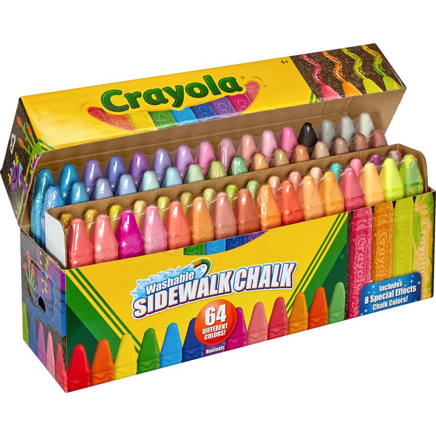 Crayola Washable Sidewalk Chalk - Unleash your colorful creativity outdoors! 64 unique, washable colors. Anti-roll stick design.. Picture 7