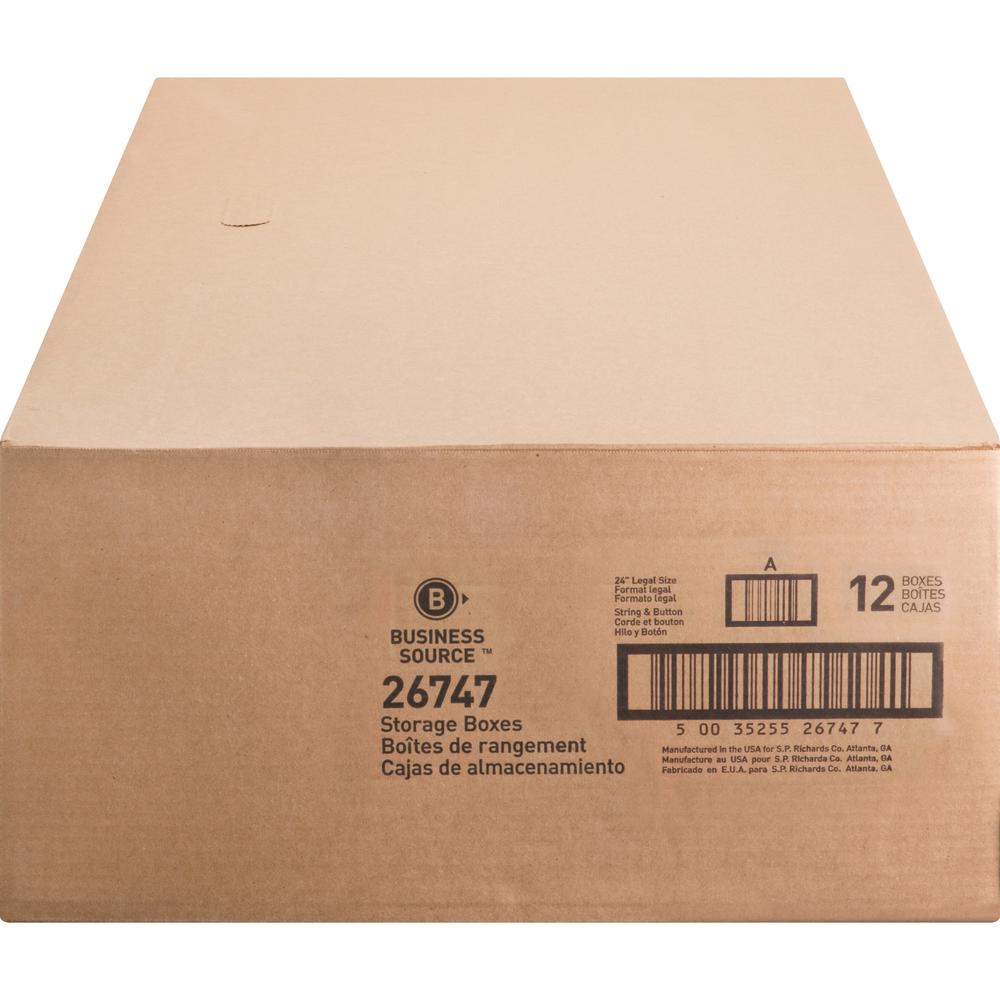 Business Source Medium Duty Legal Size Storage Box - Internal Dimensions: 15" Width x 24" Depth x 10" Height - External Dimensions: 15.3" Width x 24.1" Depth x 10.8" Height - Media Size Supported: Leg. Picture 5