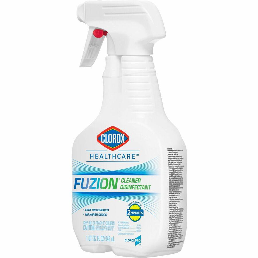 Clorox Fuzion Cleaner Disinfectant - Ready-To-Use - 32 fl oz (1 quart)Bottle - 1 Each - Low Odor, Odor Neutralizer - Translucent. Picture 15