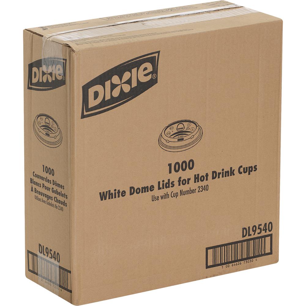 Dixie Medium-size Hot Cup Lids by GP Pro - Dome - 1000 / Carton - White. Picture 3