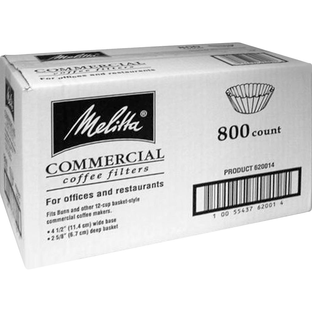 Melitta Basket-style Coffeemaker Coffee Filters - Heavyweight, Tear Resistant, Disposable, Compostable - 800 / Carton - White. Picture 3