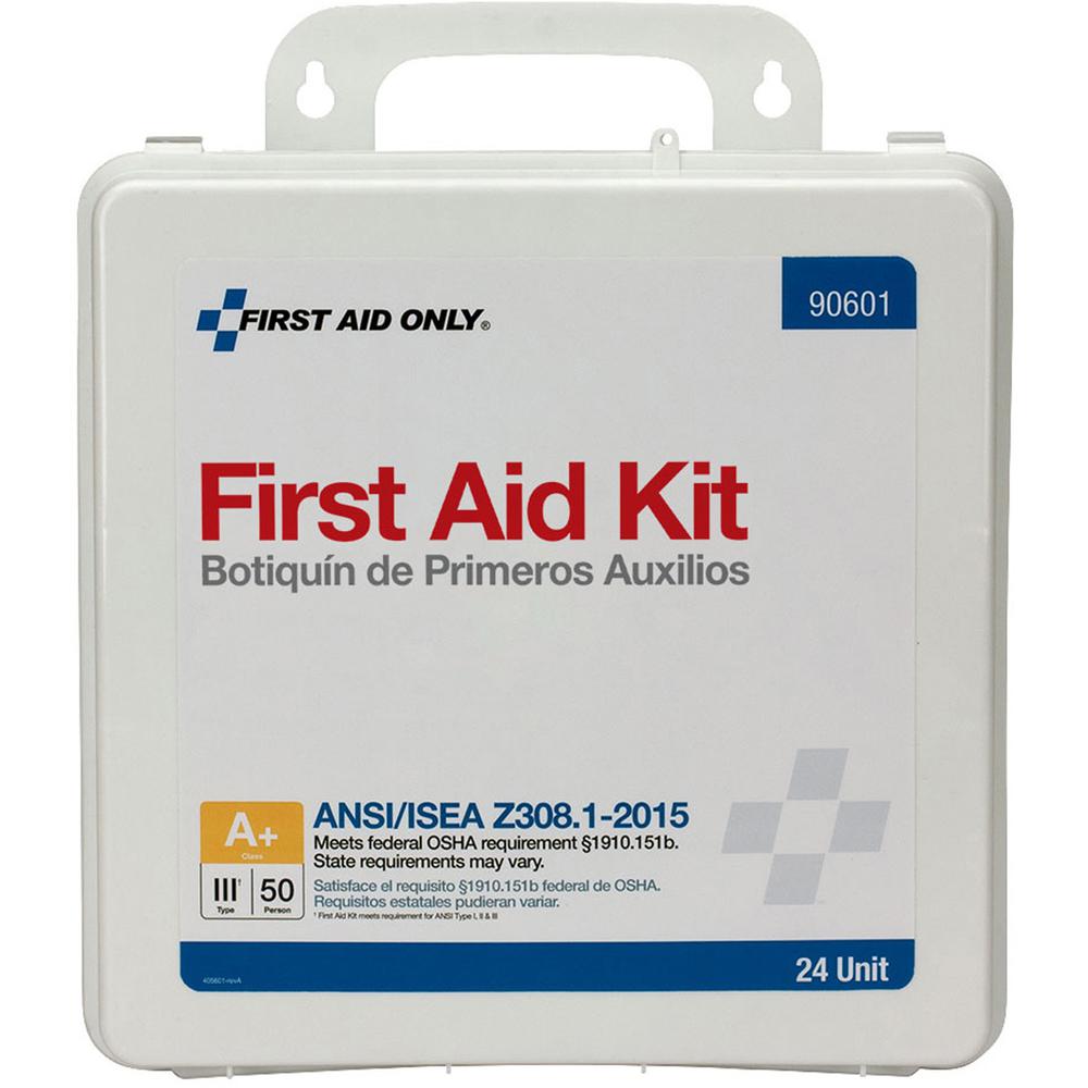 First Aid Only 50-Person Unitized Plastic First Aid Kit - ANSI Compliant - 24 x Piece(s) For 50 x Individual(s) - 3" Height x 10" Width10" Length - Plastic Case - 1 Each. Picture 4