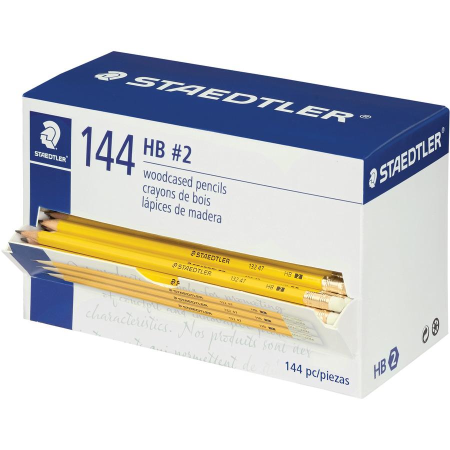 Staedtler No. 2 Woodcased Pencils - FSC 100% - 2HB Lead - Yellow Wood Barrel - 144 / Box. Picture 3