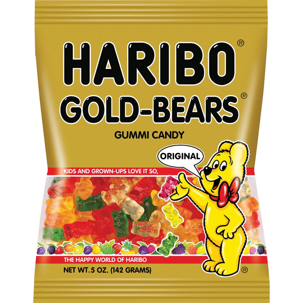 HARIBO Gold-Bears Gummi Candy - Lemon, Orange, Pineapple, Raspberry, Strawberry - 0.50 oz - 12 / Carton. Picture 2