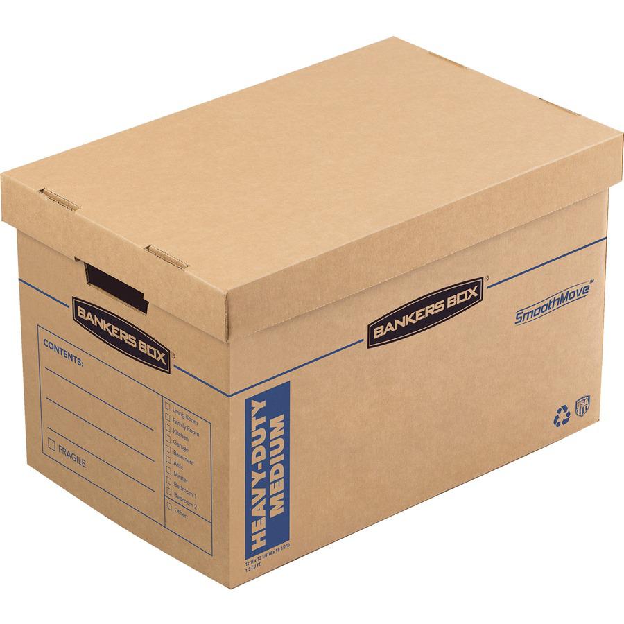 Bankers Box SmoothMove Maximum Strength Moving Boxes - Internal Dimensions: 12.25" Width x 18.50" Depth x 12" Height - External Dimensions: 13.1" Width x 20.1" Depth x 12.4" Height - Lift-off Closure . Picture 4
