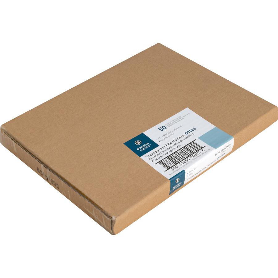 Business Source Letter File Sleeve - 8 1/2" x 11" - 20 Sheet Capacity - Blue - 50 / Box. Picture 6