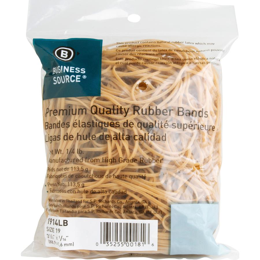 Business Source Rubber Bands - 3.5" Length - 62 mil Thickness - 425 / Pack - Natural. Picture 5