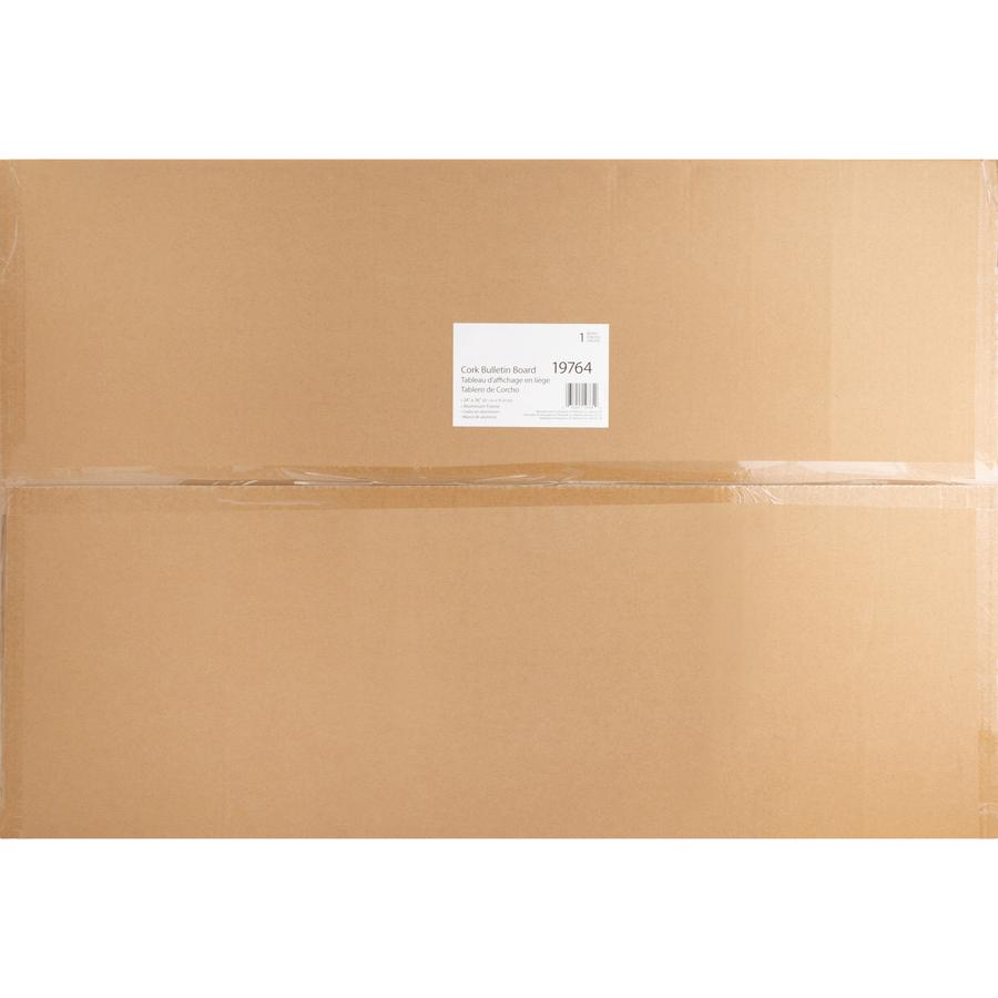 Lorell Bulletin Board - 24" Height x 36" Width - Cork Surface - Long Lasting, Warp Resistant - Brown Aluminum Frame - 1 Each. Picture 7