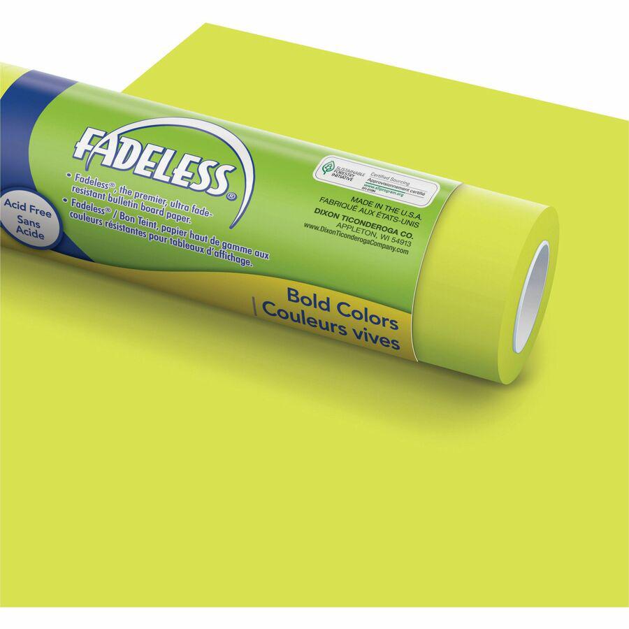 Fadeless Bright Colors Bulletin Art Paper - Fun and Learning, Table Skirting, Display, Decoration, Art Project, Craft Project, Bulletin Board - 3.25"Height x 48"Width x 12 ftLength - 4 / Carton - Lime. Picture 5