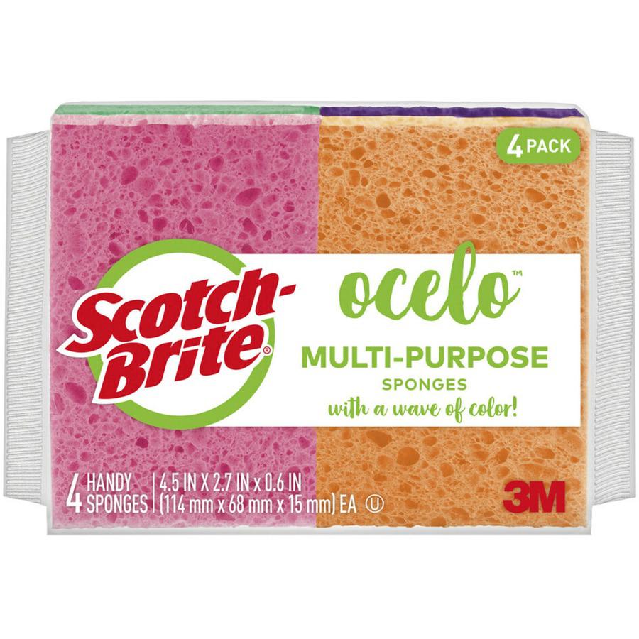 Scotch-Brite StayFresh Sponges - 5.8" Height x 4.6" Width x 4.6" Depth - 40/Carton - Cellulose - Assorted. Picture 3