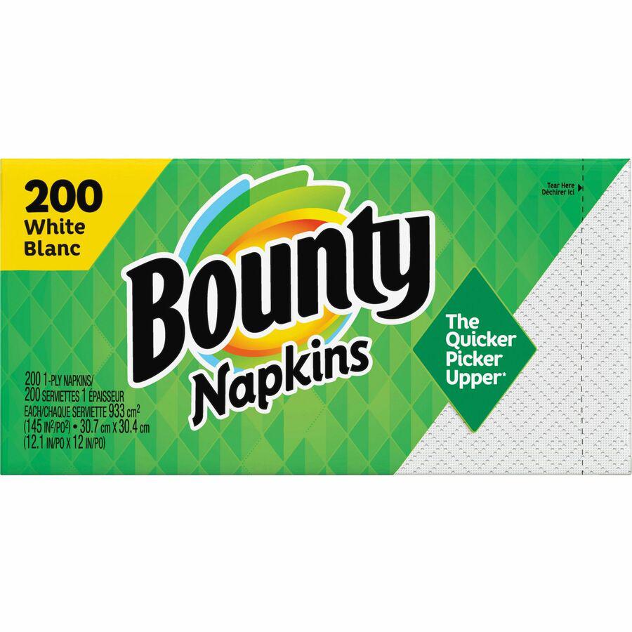 Bounty Quilted Napkins - 1 Ply - 12" x 12" - White - Paper - 1600 / Carton. Picture 4