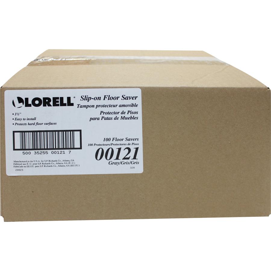 Lorell 1-3/8" Round Leg Slip-on Floor Savers - Gray - Vinyl - 100/Box. Picture 6