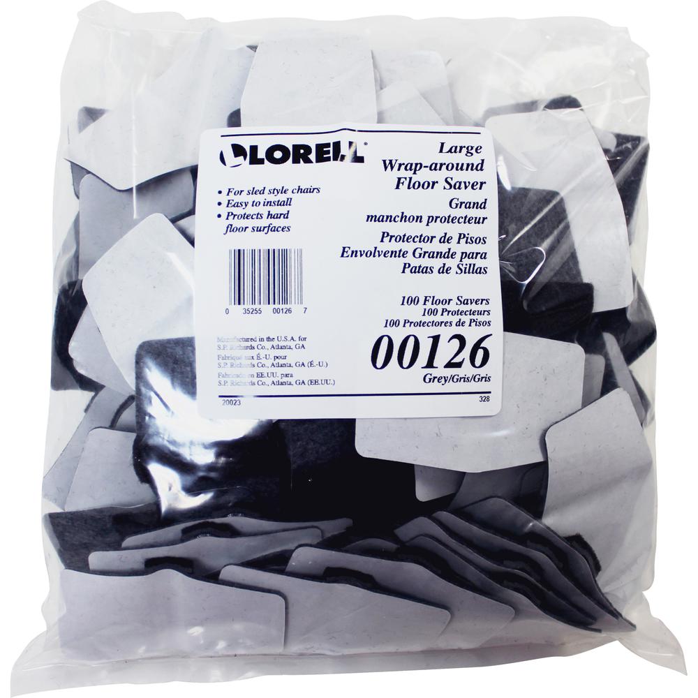 Lorell Wraparound Floor Savers - Gray - 100/Bag. Picture 3