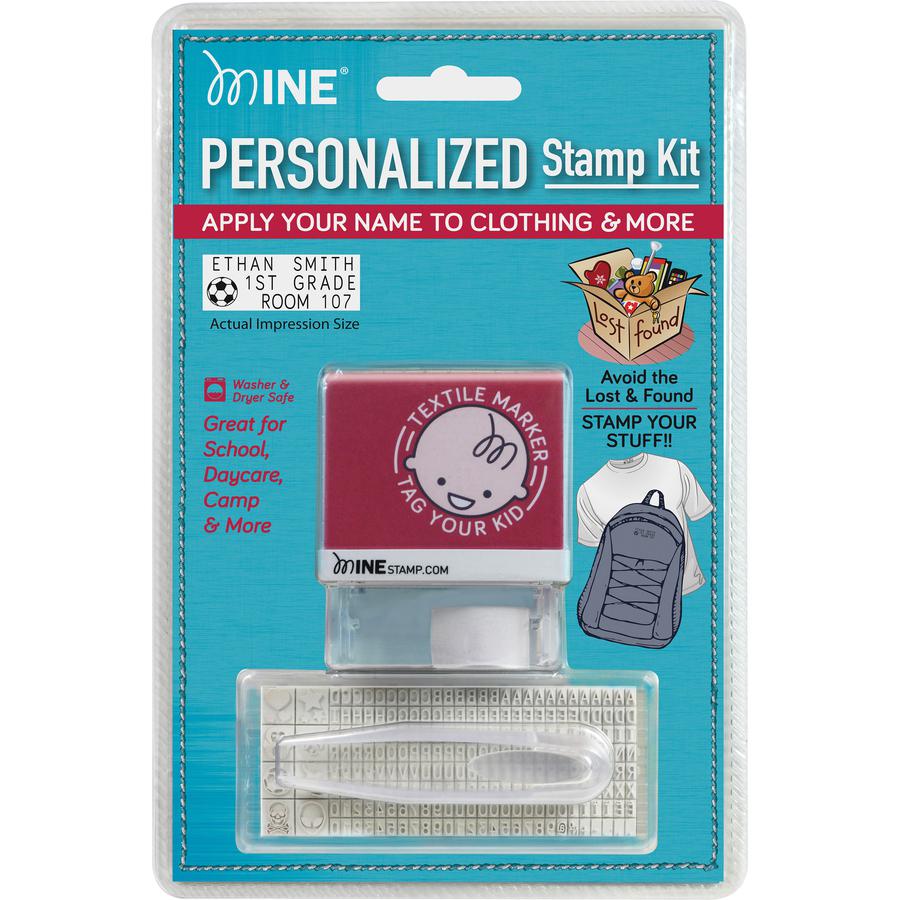 Consolidated Stamp Mine Personalized Stamp Kit - Custom Message Stamp - 3 Line(s) - 14 Characters/Line - 1.50" Impression Width x 0.56" Impression Length - 1000 Impression(s) - Black - 1 Each. Picture 3