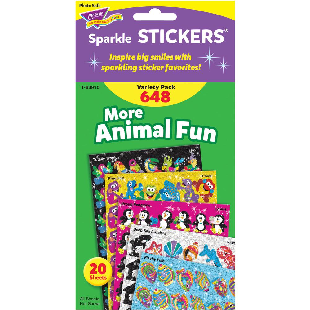 Trend Animal Fun Stickers Variety Pack - Animal, Fun Theme/Subject - Frog Fun, Proud Penguin, Deep Sea Dazzler, Flashy Fish, Beaming Bug Shape - Acid-free, Non-toxic, Photo-safe - 8" Height x 4.13" Wi. Picture 3