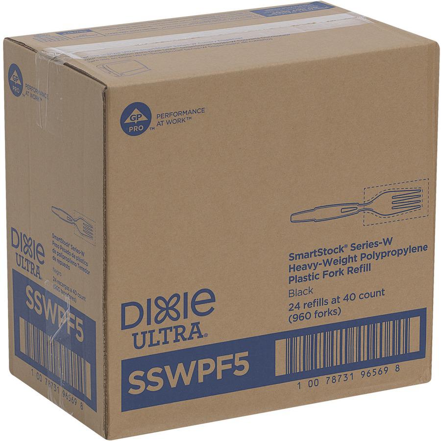 GP Pro Dixie Ultra Smartstock Series-W Heavyweight Fork Refill - 960/Carton - Fork - 1 x Fork - Disposable - Black. Picture 4