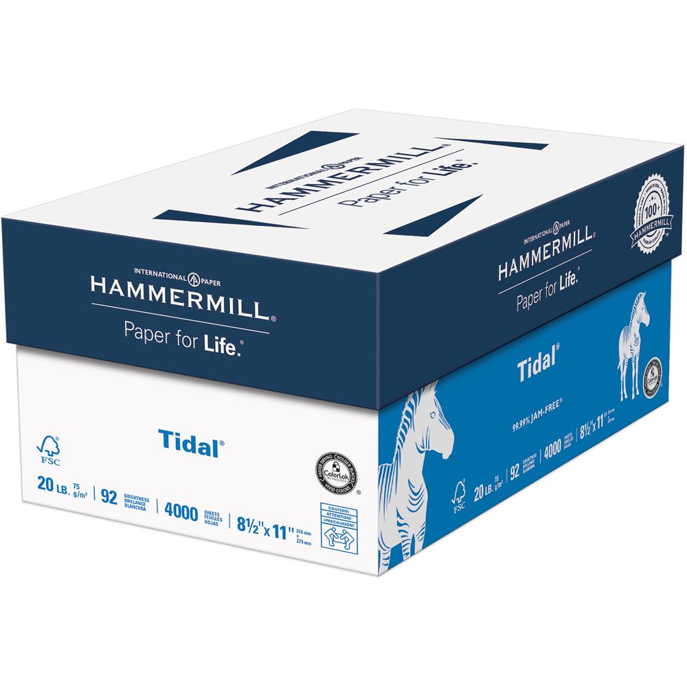 International Paper International Paper Tidal Paper - White - 92 Brightness - Letter - 8 1/2" x 11" - 20 lb Basis Weight - 75 g/m&#178; Grammage - 8 / Carton - White. Picture 3
