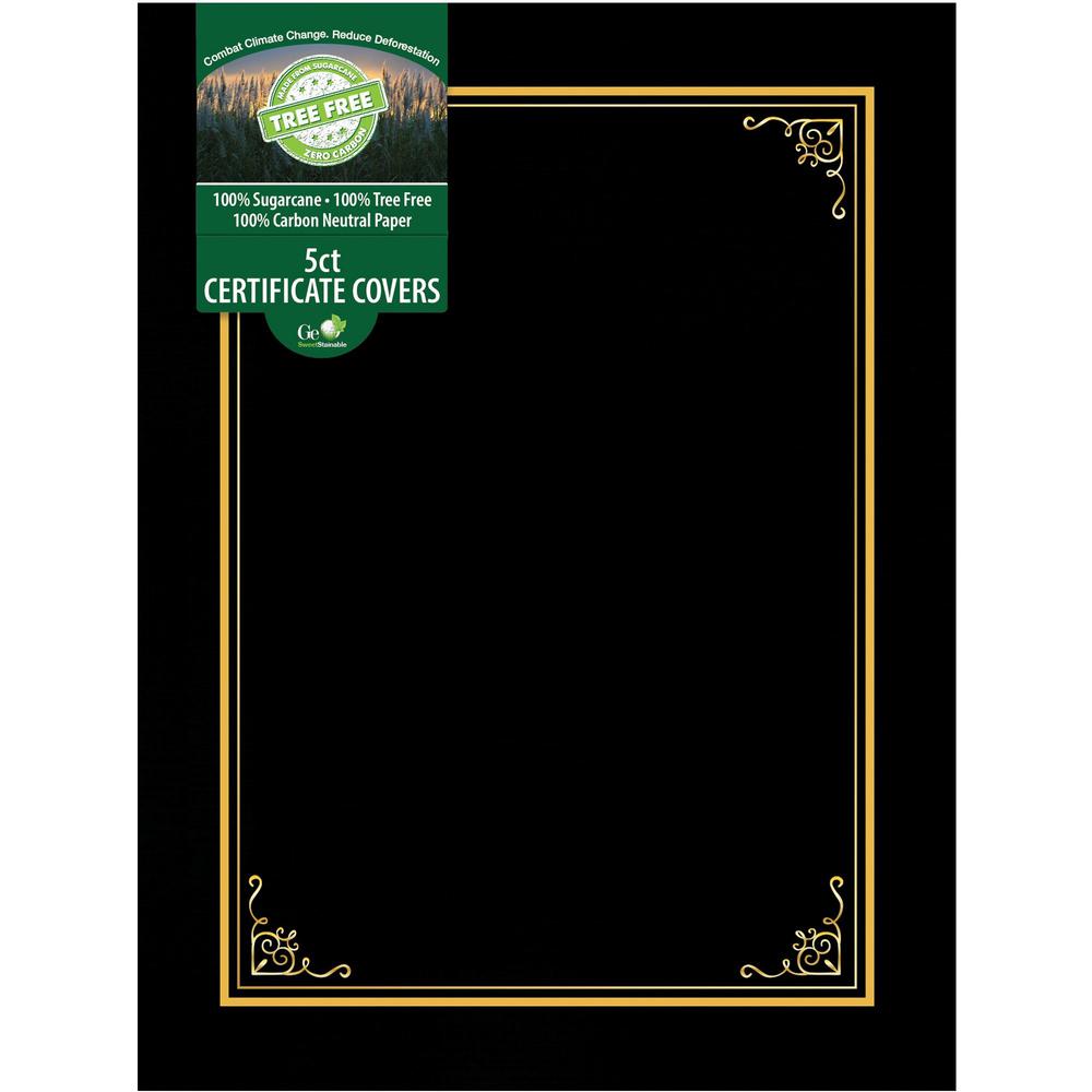 Geographics Letter Certificate Holder - 8 1/2" x 11" - Black - 5 / Pack. Picture 2