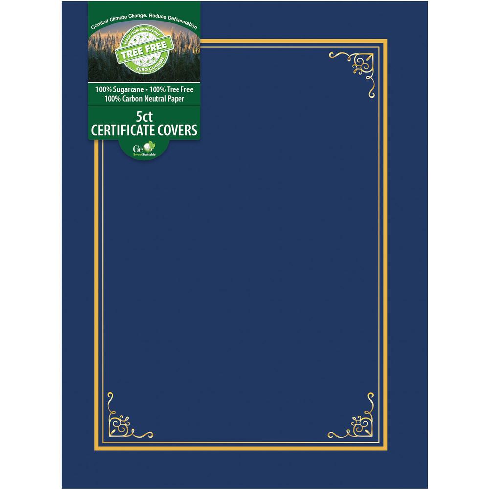 Geographics Letter Certificate Holder - 8 1/2" x 11" - Navy - 5 / Pack. Picture 2