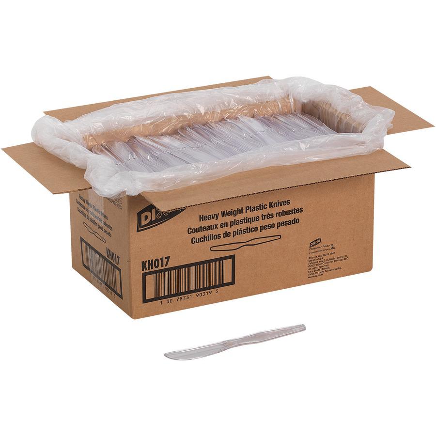 Dixie Heavyweight Plastic Cutlery - 1000/Carton - Knife - 1 x Knife - Breakroom - Disposable - Plastic, Polystyrene - Clear. Picture 4