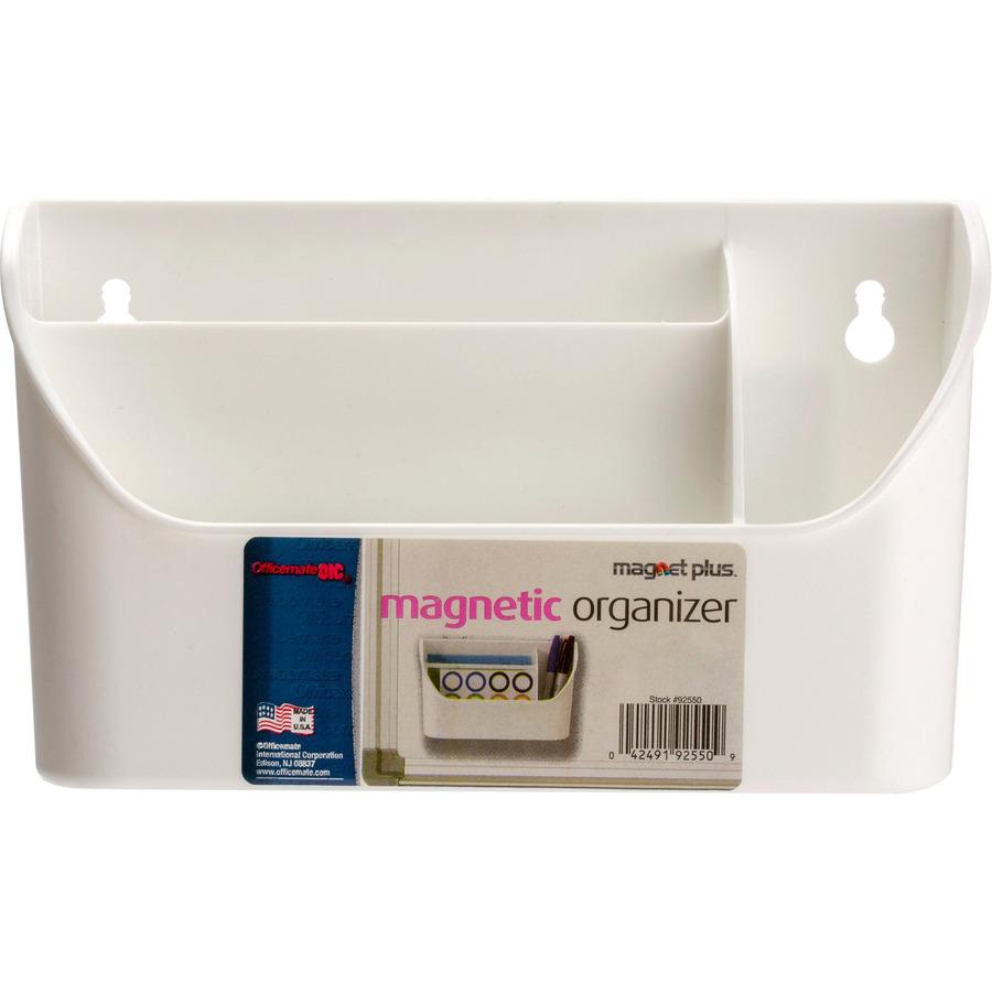 Officemate MagnetPlus Magnetic Organizer, White (92550) - 4.8" Height x 8" Width x 2.5" Depth, Magnetic, White, 1 Each. Picture 6