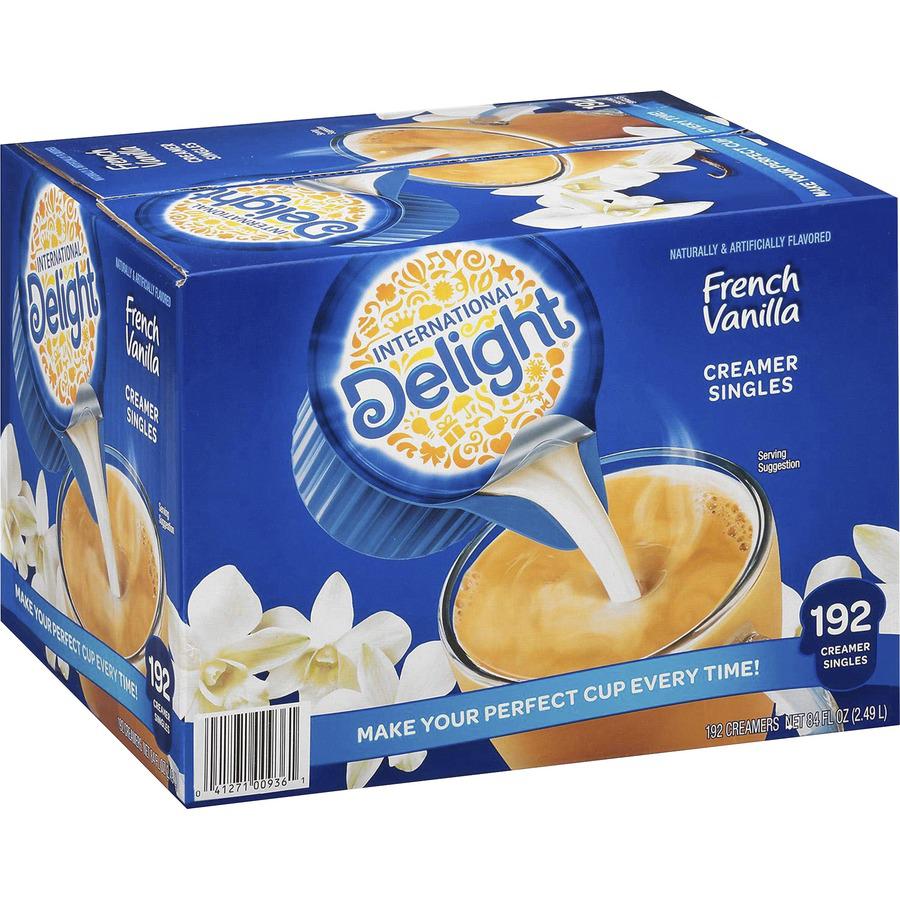 International Delight French Vanilla Liquid Creamer Singles - French Vanilla Flavor - 0.50 fl oz (15 mL) - 192/Carton. Picture 2