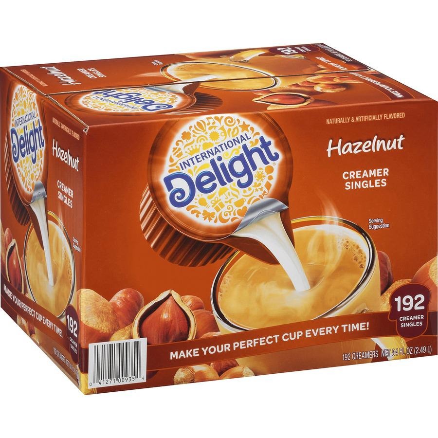 International Delight Hazelnut Liquid Creamer Singles - Hazelnut Flavor - 0.50 fl oz (15 mL) - 192/Carton. Picture 2