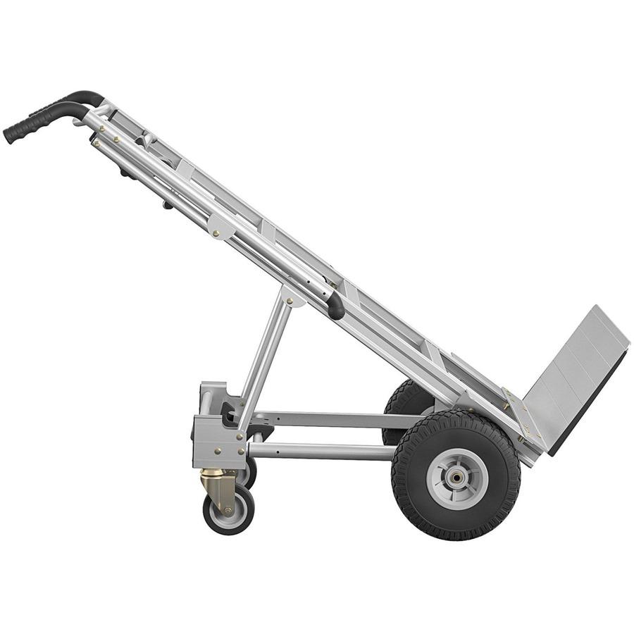 Cosco 3-in-1 Assist Series Hand Truck - 1000 lb Capacity - 4 Casters - Aluminum - x 19" Width x 21" Depth x 47.5" Height - Silver Gray - 1 Each. Picture 3