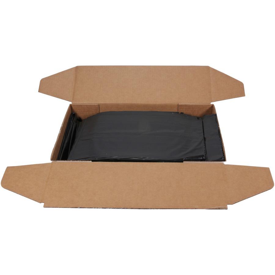 Heritage Trash Bag - 60 gal Capacity - 38" Width x 58" Length - 0.90 mil (23 Micron) Thickness - Low Density - Black - Linear Low-Density Polyethylene (LLDPE) - 100/Carton - Garbage Can. Picture 3